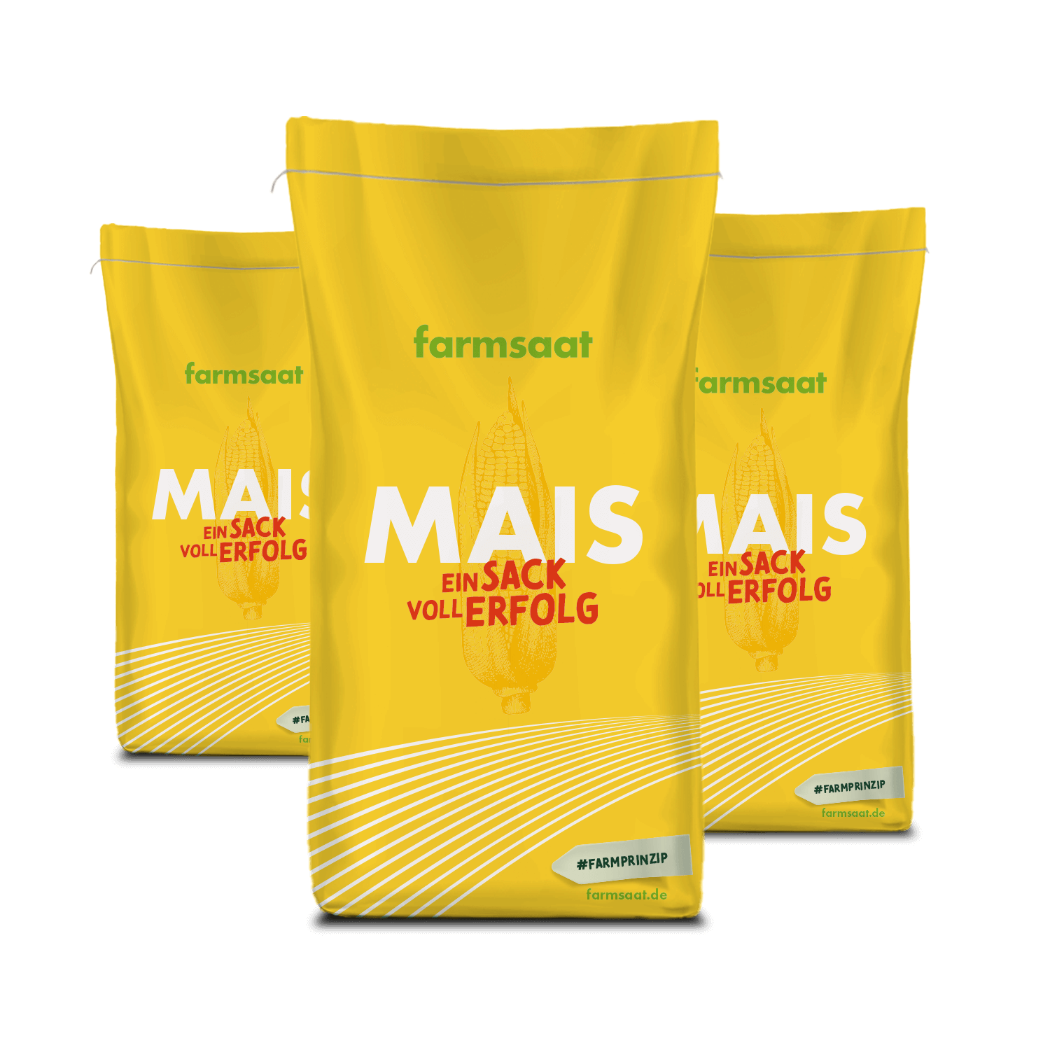 Drei Maissaatgut-Säcke